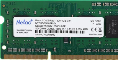Оперативная память DDR3L Netac NTBSD3N16SP-04