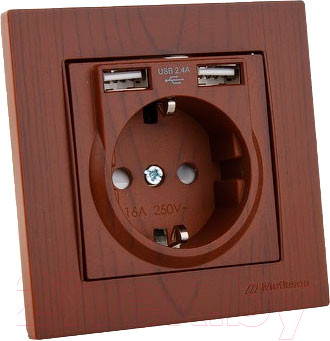 Розетка Mutlusan Rita 2220 619 0257 (ореховый)