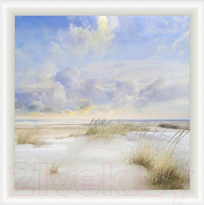 Картина Декарт Пляж и легкий утренний морской ветер 2 8Л2350 (в раме)