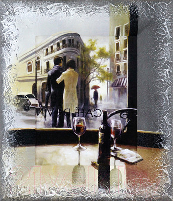 Картина Декарт Пара у кафе 8Л0087 (в раме)