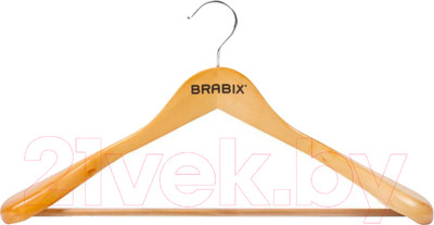 Деревянная вешалка-плечики Brabix Люкс р.48-50 / 601163 (сосна)