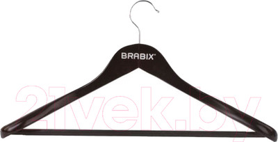 Деревянная вешалка-плечики Brabix Люкс р.48-50 / 601165 (шоколад)