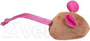 Игрушка для животных Duvo Plus Мышка плюшевая / 1717102/DV (коричневый/розовый)