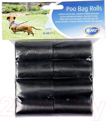 Пакеты для выгула собак Duvo Plus 311340/DV (8x20шт, черный)