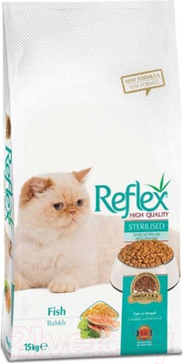 Сухой корм для кошек REFLEX Cat Sterilized с лососем (15кг)