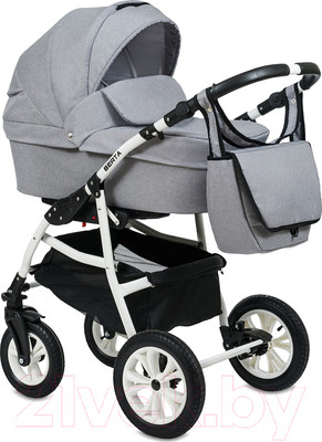 Детская универсальная коляска Alis Berta F 3 в 1 (Be 05, светло-серый)