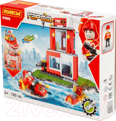 Конструктор Полесье Классик. Город. Пожарная часть-1.2 / 81889 (180эл)