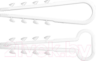 Дюбель-хомут ЕКТ 5-10 для крепления круглого кабеля / V020324 (100шт, белый)