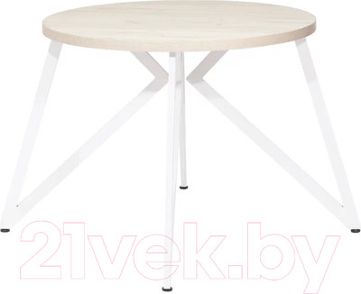 Обеденный стол Millwood Женева Л D90x75 (дуб белый Craft/металл белый)