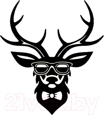 Декор настенный Arthata Олень в очках 70x60-B / 049-1 (черный)