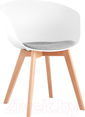 Стул Stool Group Libra Soft / 8320F (белый с подушкой/деревянные ножки)