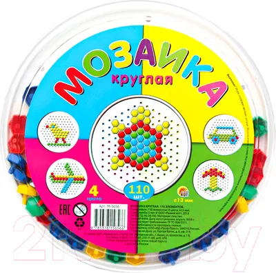 Развивающая игрушка РЫЖИЙ КОТ Мозаика круглая / М-5656 (110эл)