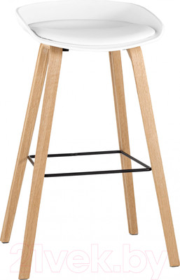 Стул барный Stool Group Libra с ПУ подушкой / 8319B (белый/деревянные ножки)