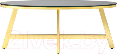 Журнальный столик Stool Group Альба 100x50 / ECT-095-O-TG (стекло черное/сталь золото)