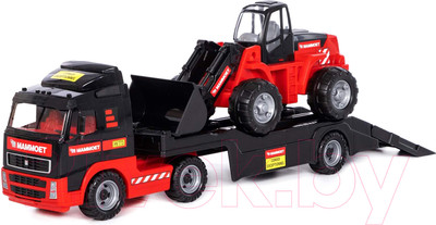 Набор игрушечной техники Полесье Mammoet трейлер с трактором-погрузчиком / 56825