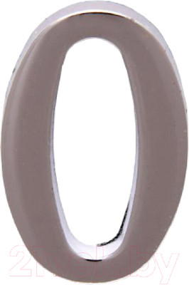 Цифра дверная Аллюр 0 на клеевой основе / 5057 (хром)