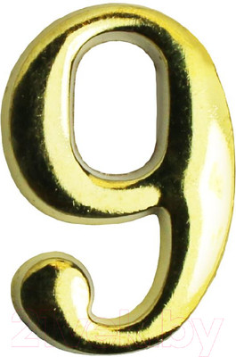 Цифра дверная Аллюр 9 на клеевой основе / 5083 (золото)
