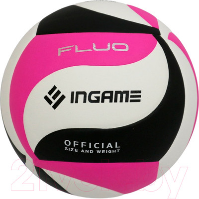 Мяч волейбольный Ingame Fluo (черный/белый/розовый)