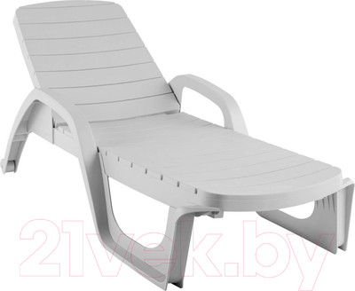 Шезлонг Ellastik Plast Прованс 190x70x32 (белый)
