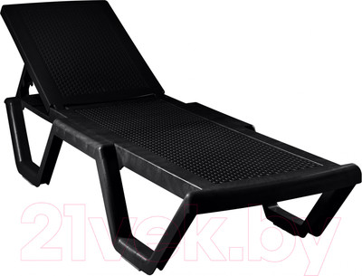 Шезлонг Ellastik Plast Атлант Плетеный 186x63x32 (шоколадный)