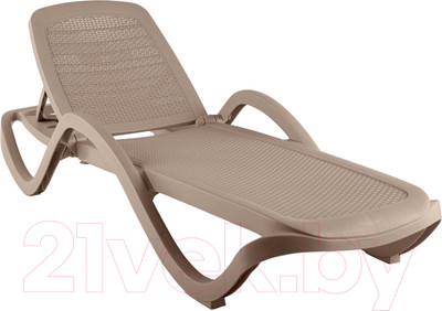 Шезлонг Ellastik Plast Capri Плетеный 195x73x41 (какао)