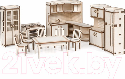 Комплект аксессуаров для кукольного домика Lemmo Кухня для домика Венеция / 00-67