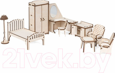 Комплект аксессуаров для кукольного домика Lemmo Спальня для домика Венеция / 00-69