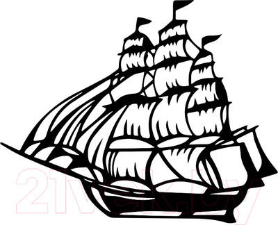 Декор настенный Arthata Корабль 40x32-B / 053-1 (черный)