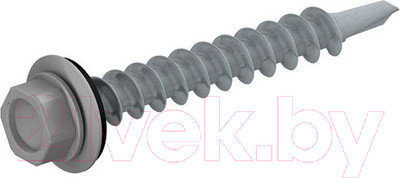 Саморез Starfix Кровельный по металлу 4.8x19 шайба с прокл. PT3 / SMP2-57487-100 (100шт, оцинкованный, RAL 7004 сигнальный серый)
