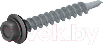 Саморез Starfix Кровельный по металлу 4.8x19 шайба с прокл. PT3 / SMP2-31607-100 (100шт, оцинкованный, RAL 7024 графитово-серый)