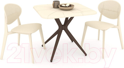 Обеденная группа Sheffilton SHT-DS126 (бежевый/коричневый)