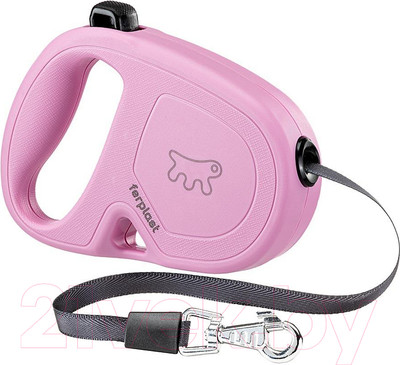 Поводок-рулетка Ferplast Flippy One S / 75092216 (лента, розовый)