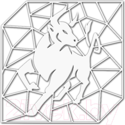 Декор настенный Arthata Бык 40x40-V / 058-1 (белый)