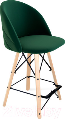 Стул барный Sheffilton SHT-ST35-2/S80-1 (лиственно-зеленый/прозрачный лак/черный)