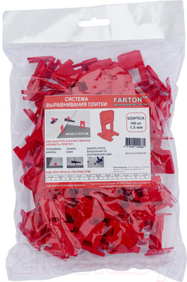 Клипсы для выравнивания плитки Farton 1.5мм (100шт)