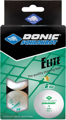 Набор мячей для настольного тенниса Donic Schildkrot Elite (6шт, белый)