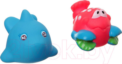 Набор игрушек для ванной Bondibon Дельфин, краб / ВВ1387