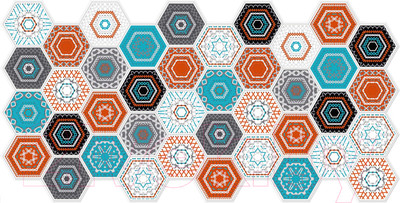 Панель ПВХ Grace Граненый шестигранник Лагом (973x492x2мм)