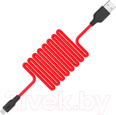 Кабель Hoco X21 MicroUSB (красный/черный)