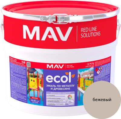 Эмаль MAV Ecol ПФ-115 (11кг, бежевый)