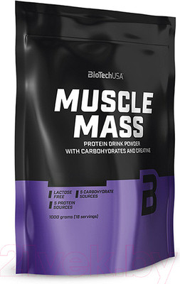 Гейнер BioTechUSA Muscle Mass Клубника / I00003519 (1кг)
