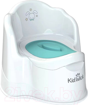 Детский горшок Kidwick Трон / KW070102 (белый/бирюзовый)