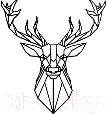 Декор настенный Arthata Лесной олень 35x35-B / 073-1 (черный)