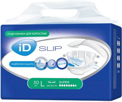 Подгузники для взрослых ID Slip (L, 30шт)