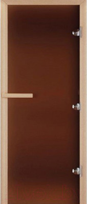 Стеклянная дверь для бани/сауны Doorwood Теплая ночь 190x70 (бронза матовая, коробка листва)