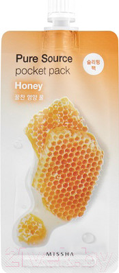 Маска для лица гелевая Missha Pure Source Pocket Pack Honey ночная (10мл)