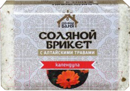 Соляной брикет для бани Соляная баня С алтайскими травами и календулой