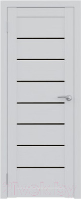 Дверь межкомнатная Юни Амати 01 70x200 (бьянко/стекло черное)