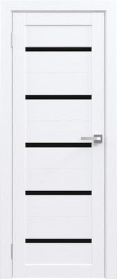 Дверь межкомнатная Юни Амати 01М 60x200 (черное стекло/бьянко)