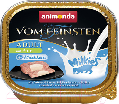 Влажный корм для кошек Animonda Vom Feinsten Adult Milkies индейка и молочная начинка / 83112 (100г)